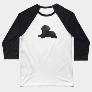 Shih Tzu Art Silhouette Black Baseball T-Shirt